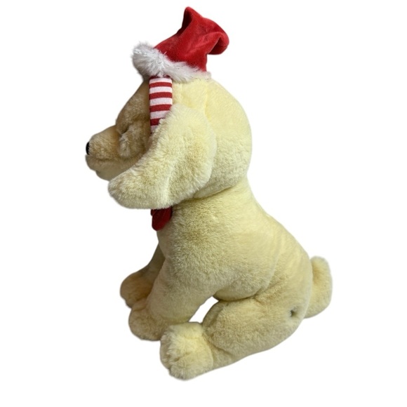 FAO Schwarz Golden Or Yellow Labrador W/ Santa Hat 14” Stuffed Animal Plush Pet - Picture 7 of 13